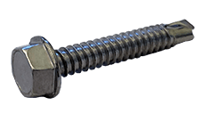 #12-14 x 4 Hex Washer Head  Tek Screw #3 Point, 410 SS (Box of 500)