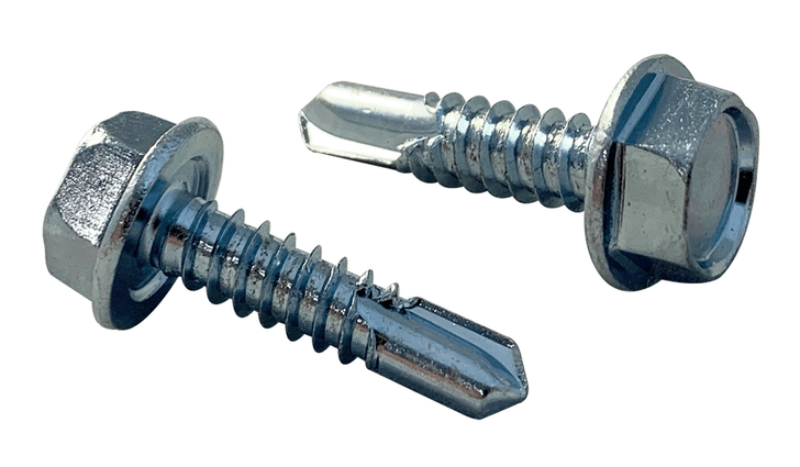 1/4"-14 x 1 Hex Washer Head  Tek Screw #3 Point, Steel Zinc 7/16" Hd (Box of 2000)