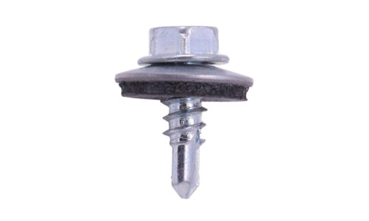 #8-18 x 1/2 Hex Washer Head  Tek Screw #2 Point, Steel Zinc with Neo Washer (Box of 5000)