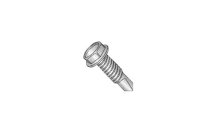 #12-24 x 1-1/4 Hex Washer Head  Tek Screw #3 Point, 410 SS (Box of 3000)