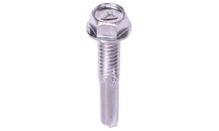 #12-24 x 1-1/4 Hex Washer Head  Tek Screw #5 Point, 410 SS (Box of 3000)