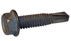 1/4"-20 x 2 Hex Washer Head  Tek Screw #3 Point, Steel Silver Ruspert (Box of 1000)
