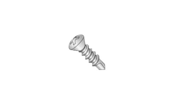 #8-18 x 1-1/2 Oval Head Phillips Tek Screw #2 Point, Steel Zinc (#2) (Box of 4000)