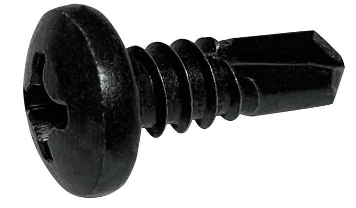 #8-18 x 1 Pan Head Phillips Tek Screw #2 Point, Steel Black Oxide (Box of 6000)