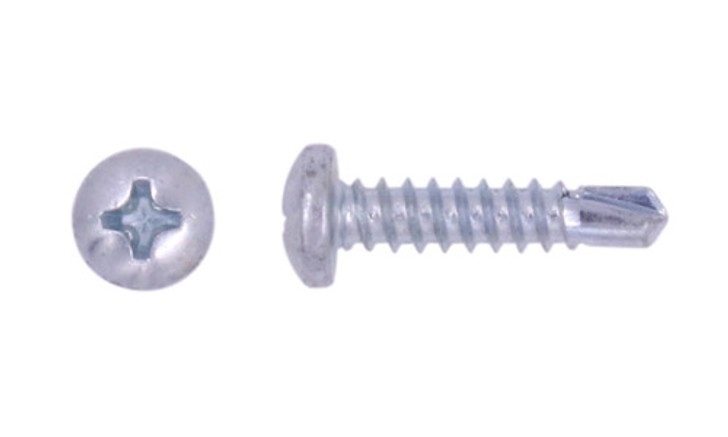 #10-16 x 1 Pan Head Phillips Tek Screw #3 Point, Steel Zinc (Box of 5000)