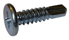 #12-14 x 2 Pancake Head Phillips Tek Screw #3 Point, Steel Zinc (Box of 1000)