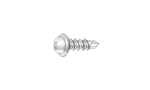 #10-16 x 1 Round Washer Head Phillips Tek Screw #3 Point, Steel Zinc (Box of 5000)
