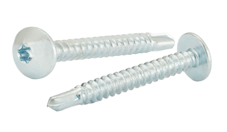 1/4"-14 x 2 Truss Head Torx (6-Lobe) Tek Screw #3 Point, Steel Zinc (Box of 900)