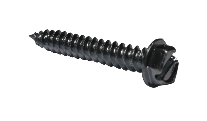 #6-18 x 3/4 Hex Washer Head Slotted Self Piercing Screw, Steel Zinc Clear (Box of 7000)