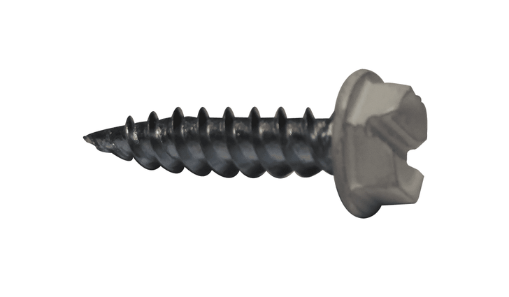 #7-16 x 1/2 Hex Washer Head Slotted Self Piercing Screw, Steel Zinc Clear White Head (Box of 10000)
