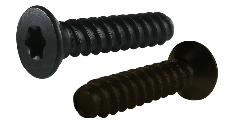 #8-16 x 1/2 Flat Head Torx (6-Lobe) Thread Rolling Screw, Steel Black Oxide & Wax (Box of 10000)