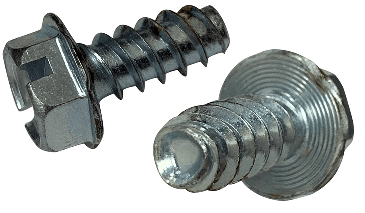 #4-20 x 3/8 Hex Washer Head Slotted Thread Rolling Screw, Steel Zinc Clear & Wax (Box of 10000)