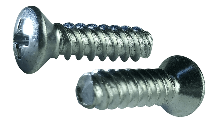 #8-16 x 3/4 Oval Head Phillips Thread Rolling Screw, Steel Zinc Clear & Wax (Box of 4000)
