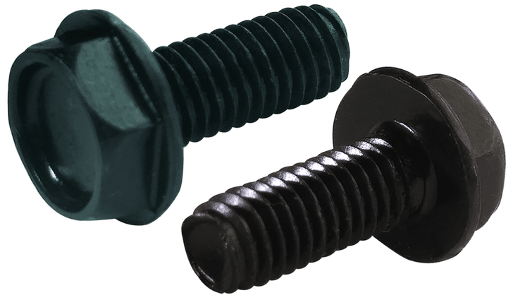 #10-32 x 1/2 Hex Washer Head Unslotted Thread Rolling Screw, Steel Black Oxide & Wax (Box of 7000)