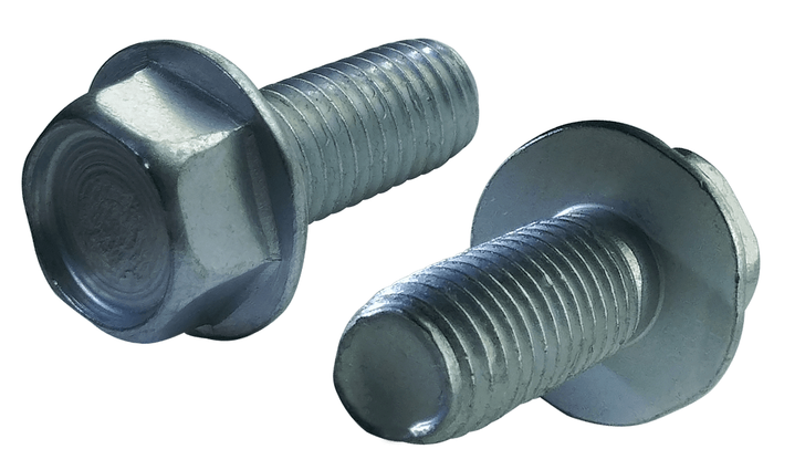 #10-24 x 7/8 Hex Washer Head Unslotted Thread Rolling Screw, Steel Zinc Clear & Wax (Box of 5000)