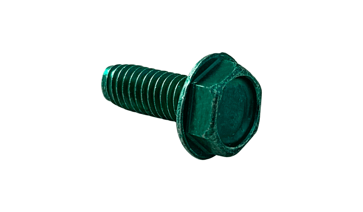 #10-32 x 1/2 Hex Washer Head Unslotted Thread Rolling Screw, Steel Zinc Green & Wax (Box of 8000)