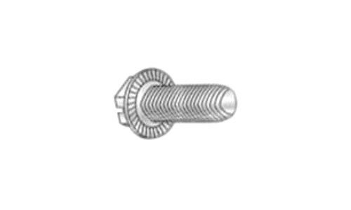 #6-32 x 3/4 Hex Washer Head, Serrated Slotted Thread Rolling Screw, Steel Zinc Clear & Wax (Box of 5000)