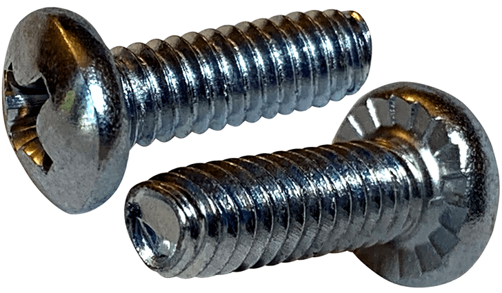 #4-40 x 1/4 Pan Head, Serrated Phillips Thread Rolling Screw, Steel Zinc Clear & Wax (Box of 10000)