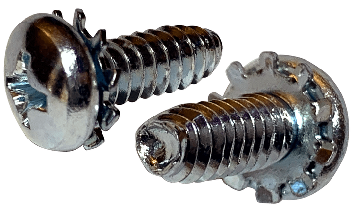 #8-32 x 1/4 Pan Head Phillips Thread Rolling Screw, External Sems, Zinc & Wax (Box of 5000)