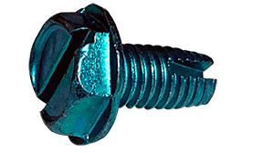 #8-32 x 1/2 Hex Washer Head Slotted Thread Cutting Screw Type 1, Steel Zinc Green (Box of 10000)