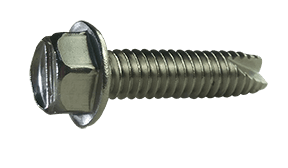 #6-32 x 3/8 Hex Washer Head Slotted Thread Cutting Screw Type 23, 18-8 SS  (Box of 5000)