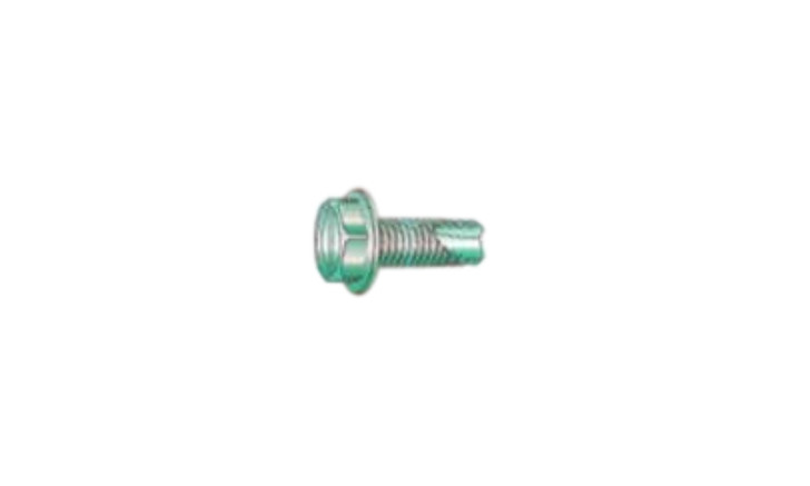 #10-32 x 3/8 Hex Washer Head Slotted Thread Cutting Screw Type 23, Steel Zinc Green (Box of 8000)