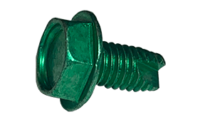 #10-32 x 3/8 Hex Washer Head Unslotted Thread Cutting Screw Type 23, Steel Zinc Green (Box of 8000)