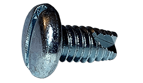 #10-24 x 1/2 Pan Head Slotted Thread Cutting Screw Type 23, Steel Zinc Clear (Box of 8000)