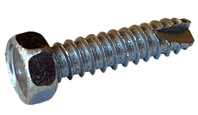 1/4"-14 x 1 Hex Head Unslotted Thread Cutting Screw Type 25, Steel Zinc Clear (Box of 2000)