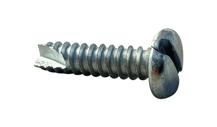 1/4"-14 x 1 Pan Head Slotted Thread Cutting Screw Type 25, Steel Zinc Clear (Box of 2500)