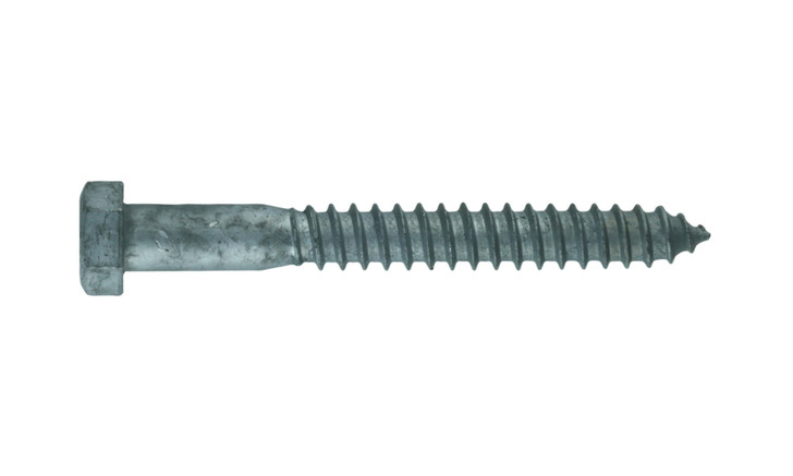 1/4"-10 x 2" Hex Lag Bolt Low Carbon Steel, Hot Dipped Galvanized (Package of 100)