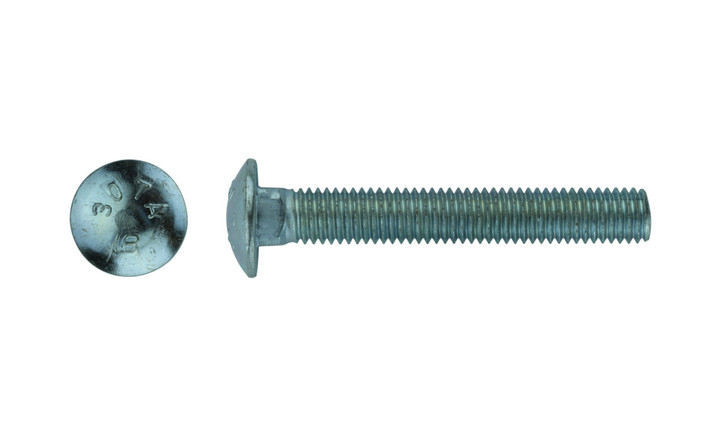 1/4"-20 x 8" Carriage Bolt Grade 5, Zinc Clear - FT (Box of 100)
