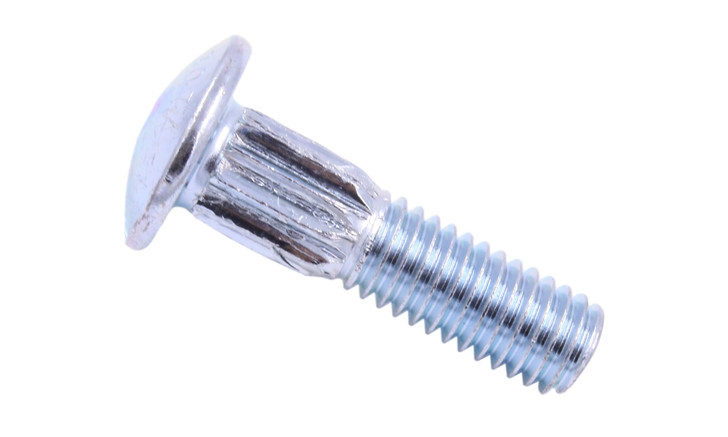 3/8"-16 x 1" Ribbed Neck Carriage Bolt Grade 5, Zinc Clear - FT (Box of 700)