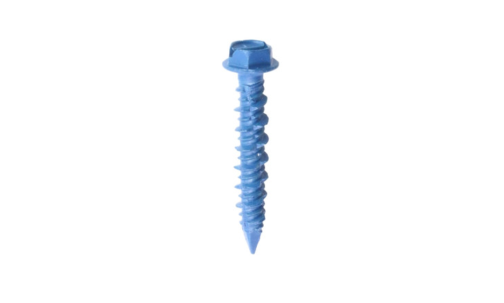 CH352 - 3/16" x 3-1/4" Hex Washer Head, Slotted Concrete Screw  Steel, Blue Ceramic  (Box of 1500)