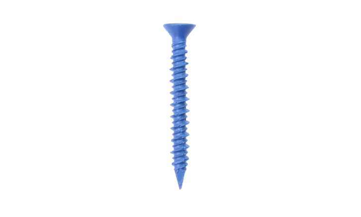 3/16" x 1-1/4" Flat Head, Phillips Concrete Screw  Steel, Blue Ceramic (Tap King) (Package of 100)