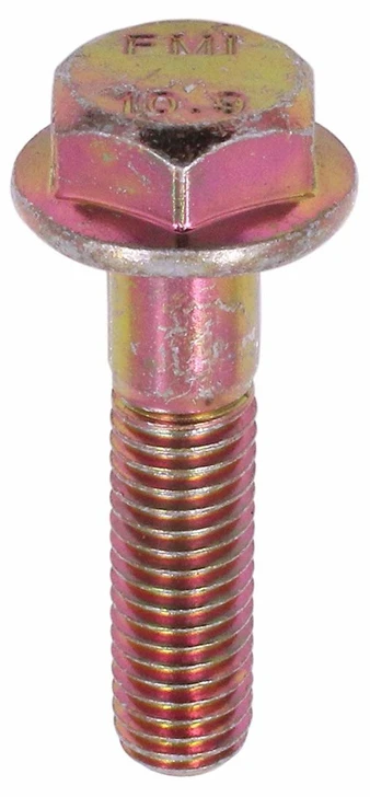 M8-1.25 x 40 Flange Bolt Din 6921, Grade 10.9, Zinc Yellow