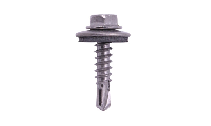 #8-18 x 3/4 Hex Washer Head  Tek Screw #2 Point, 410 SS with Neo Washer