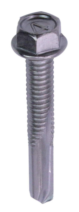 #12-24 x 1-1/2 Hex Washer Head  Tek Screw #5 Point, 410 SS