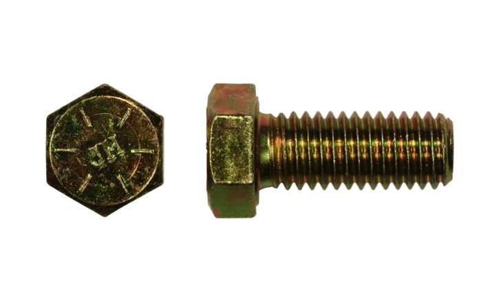 7/16"-14 x 1-1/4" Hex Cap Screw Grade 8, Zinc Yellow - FT