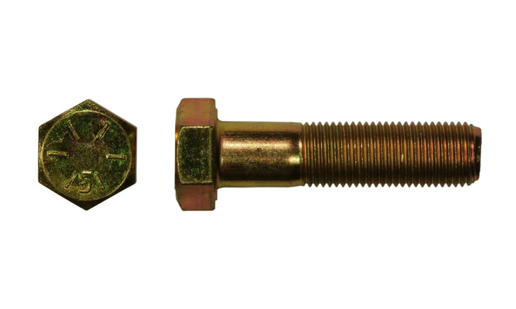 5/8"-18 x 2-3/4" Hex Cap Screw Grade 8, Zinc Yellow - PT