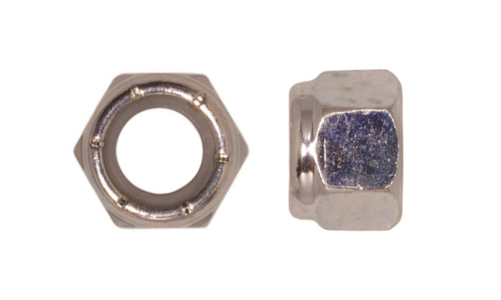 3/8"-24 UNF NTE Nylon Insert Lock Nut, Low Carbon Steel, Zinc Clear