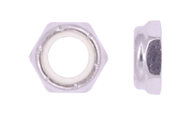 #8-32 UNC NTM Nylon Insert Lock Nut, 316 Stainless Steel, Plain