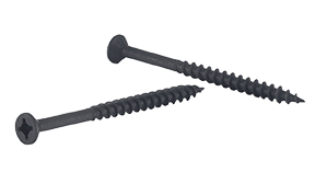 #9 x 2-1/2" Quadrex Drive Flat Head w/ Nibs Deep Thread Cabinet Screw, Type 17, #8 Head, Steel, Black Oxide - PT (Box of 3000)
