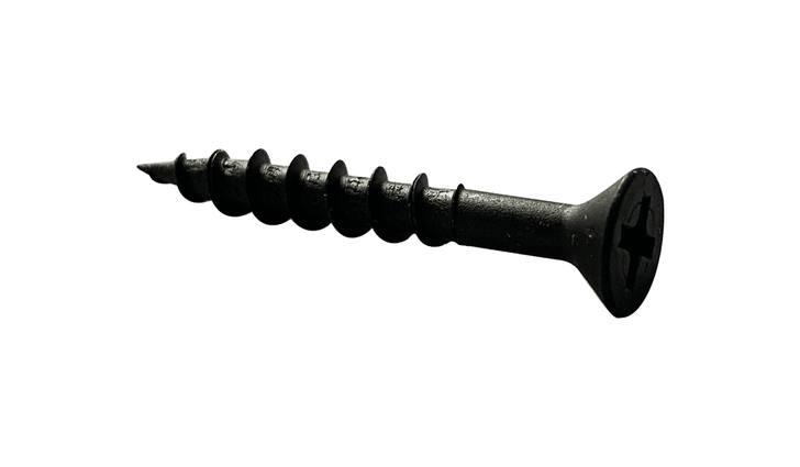 #8 x 2" Phillips Flat Head Deep Thread Cabinet Screw, Steel, Black Oxide - PT (Box of 3500)
