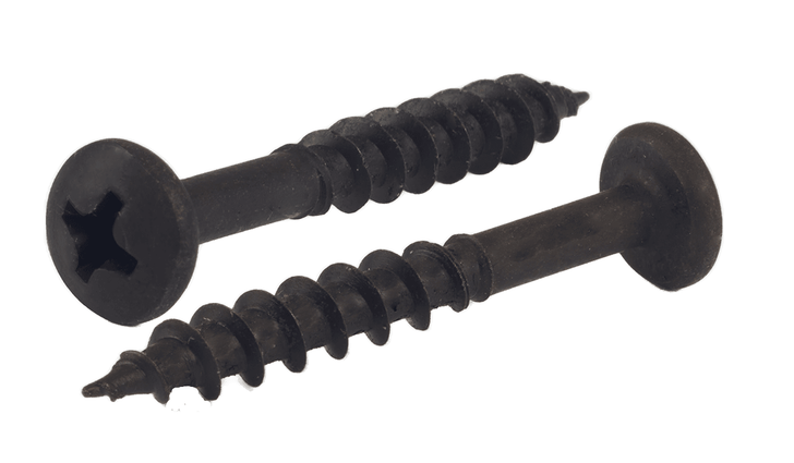 #8 x 2" Quadrex Drive Flat Head Deep Thread Cabinet Screw, Steel, Black Oxide - PT (Box of 3500)