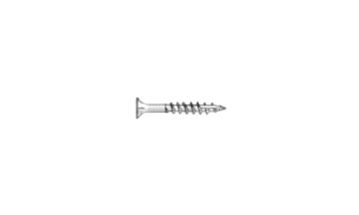 #8 x 2-1/4" Square Drive Flat Head w/ Nibs Deep Thread Cabinet Screw, Type 17, Steel, Zinc Clear - PT (Box of 2800)
