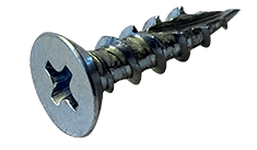 #6 x 3/4" Phillips Flat Head w/ Undercut Deep Thread Cabinet Screw, Type 17, Steel, Zinc Clear - FT (Box of 10000)