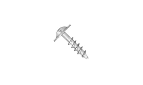 #8 x 1-1/8" Phillips Large Round Washer Head Deep Thread Cabinet Screw, Steel, Zinc Clear - PT (Box of 5000)