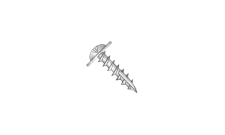#8 x 1-1/2" Phillips Large Round Washer Head Deep Thread Cabinet Screw, Type 17, Steel, Zinc Clear - PT (Box of 4000)