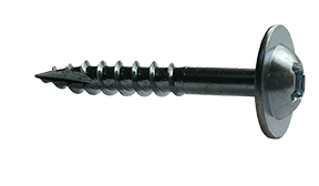 #8 x 1-1/8" Quadrex Drive Large Round Washer Head Deep Thread Cabinet Screw, Type 17, Steel, Zinc Clear - PT (Box of 5000)